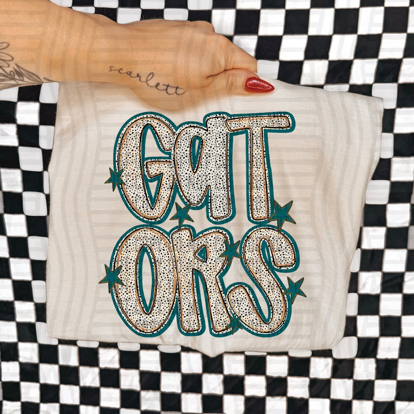 Teal Dotty (DROPDOWN MENU)-DTF&UV