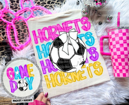 Bright Preppy Soccer(included FRONT AND BACK) DROPDOWN- DTF&UV