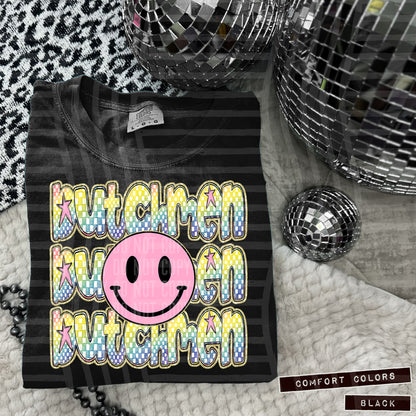 Pink Smiley Triple Stack (Dropdown)- DTF&UV