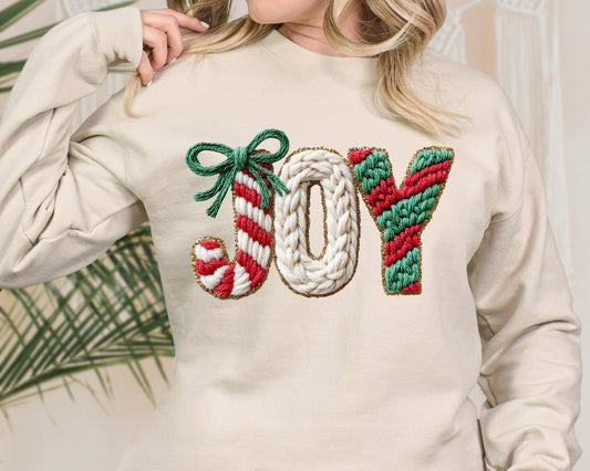 Joy with bow faux knit-DTF&UV
