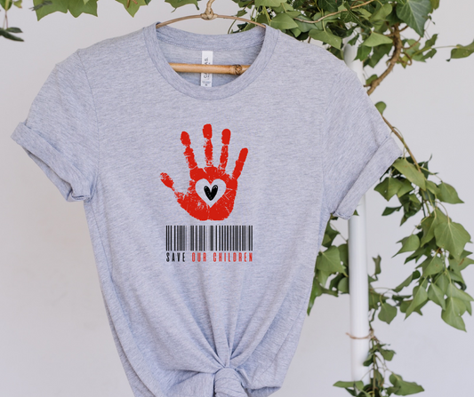 Save our children hand heart-DTF