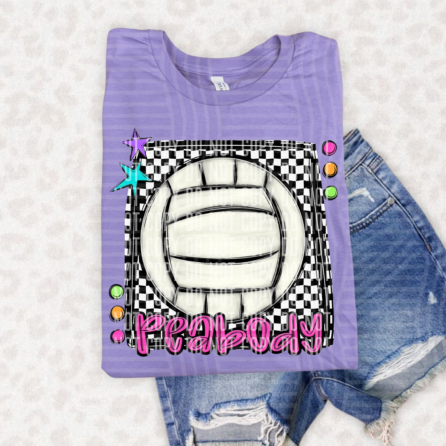 Bright preppy volleyball- (DROPDOWN MASCOT)-DTF&UV