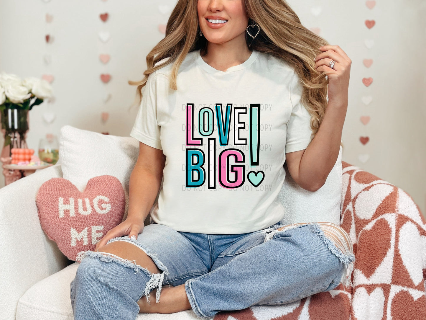 Love Big Pastel With Black Outline DTF