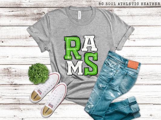Rams Kelly Green and White - DTF