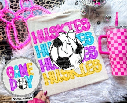 Bright Preppy Soccer(included FRONT AND BACK) DROPDOWN- DTF&UV