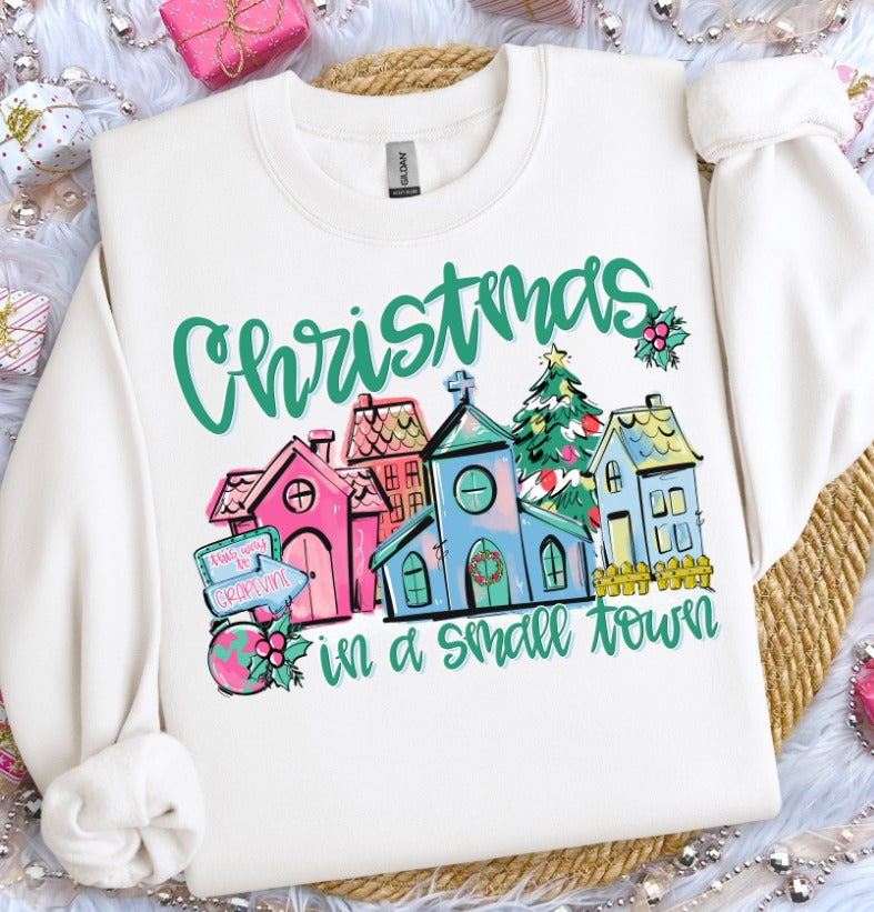 CHRISTMAS IN A SMALL TOWN * Custom*  -DTF&UV