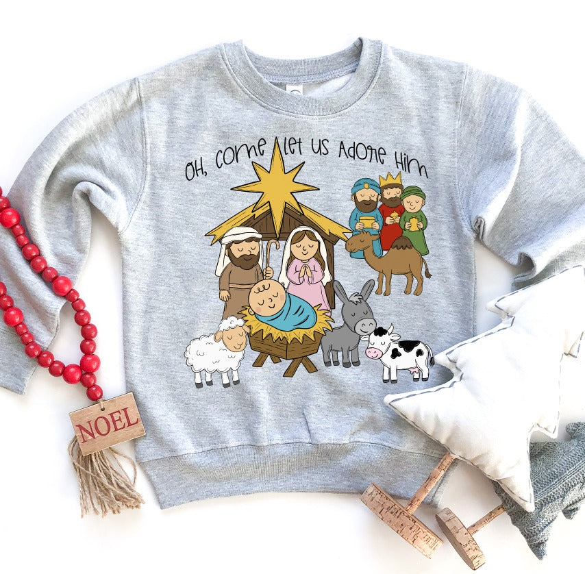 Oh, Come Let Us Adore Him manger-DTF&UV