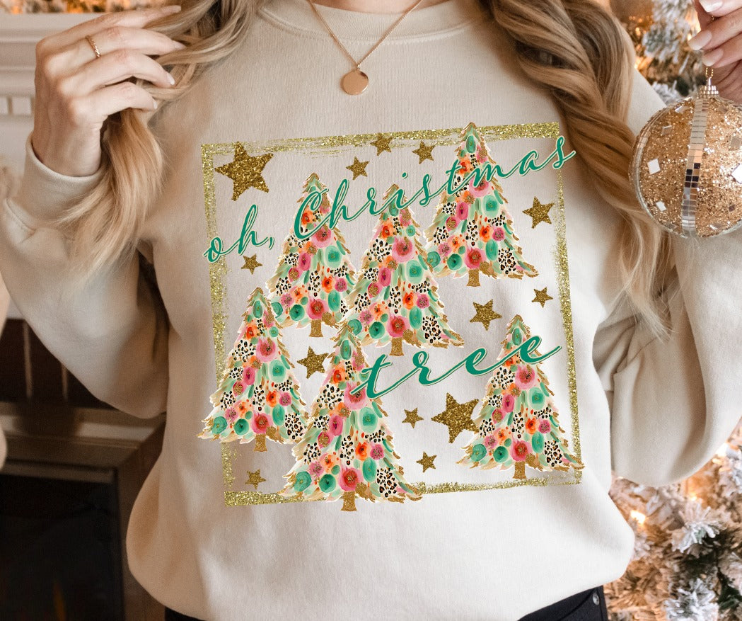 Oh Christmas Tree faux glitter -DTF&UV