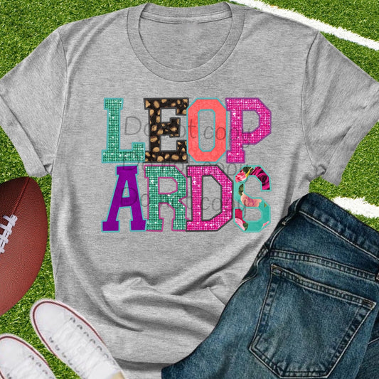 Leopards faux appliqué words-DTF