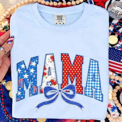 Mama red white and blue -DTF&UV