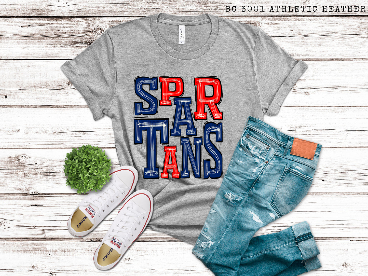 Spartans Royal Blue and Red - DTF