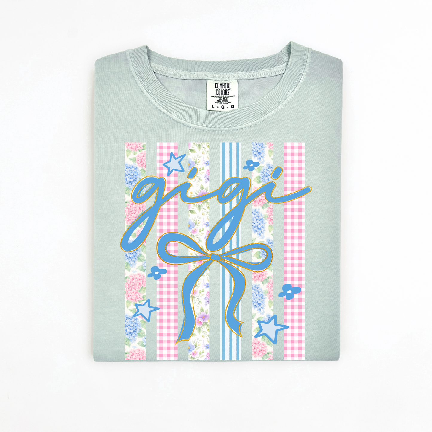 Stripes Floral Title Gigi -DTF&UV