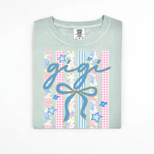 Stripes Floral Title Gigi -DTF&UV