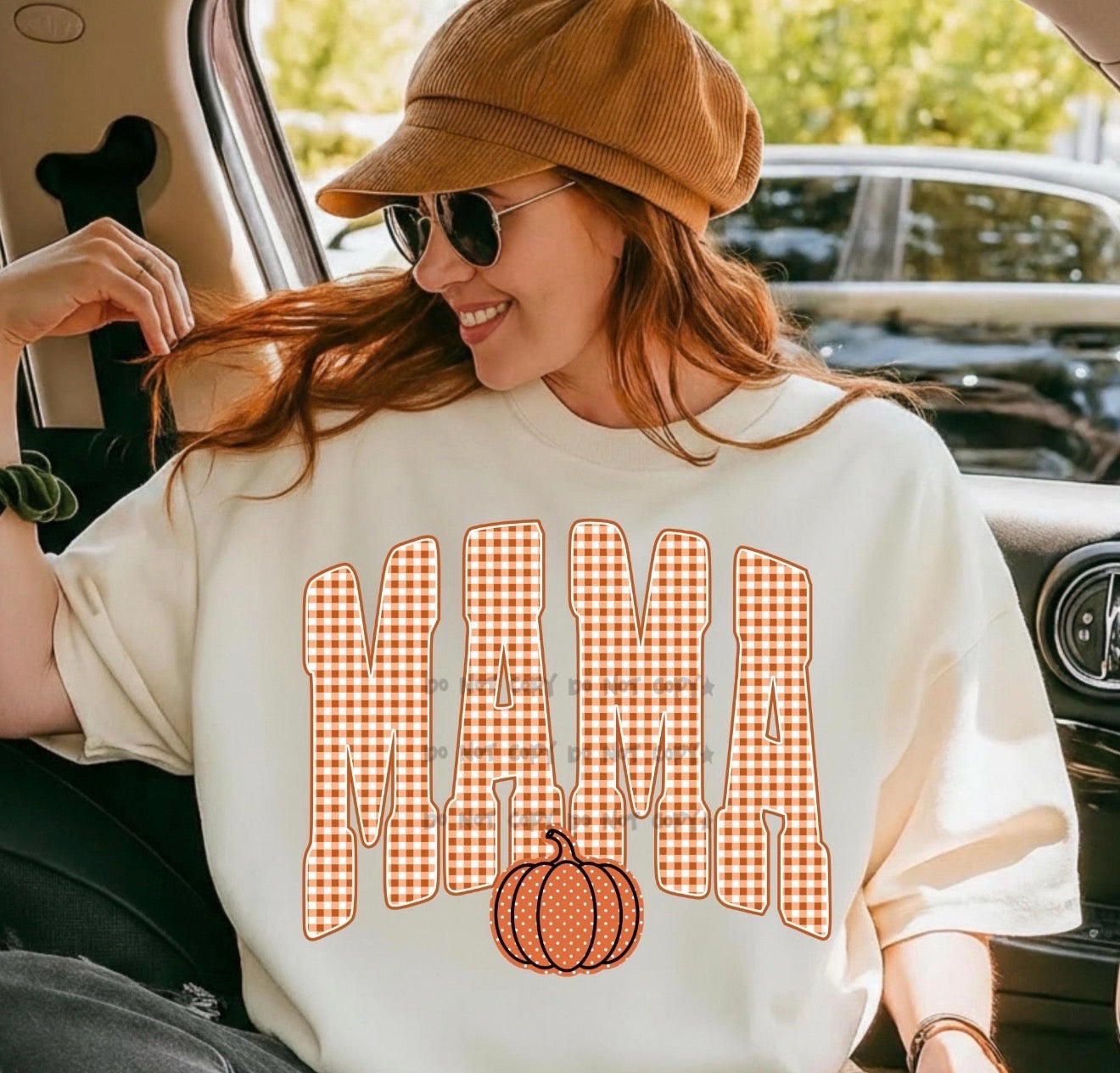 Mama gingham with pumpkin - DTF DEAL