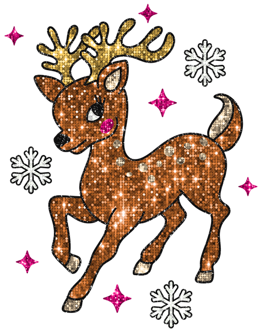 Doe With Pink Cheeks Faux Sequin - DTF