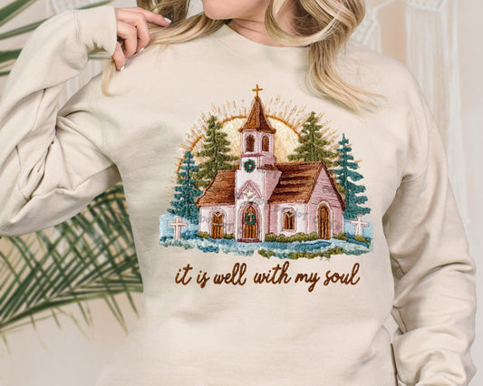 It is well with my soul church with sun - DTF&UV