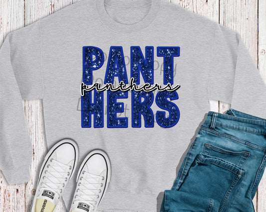 Panthers blue sequin-DTF