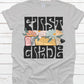 First grade retro flowers pencil -DTF