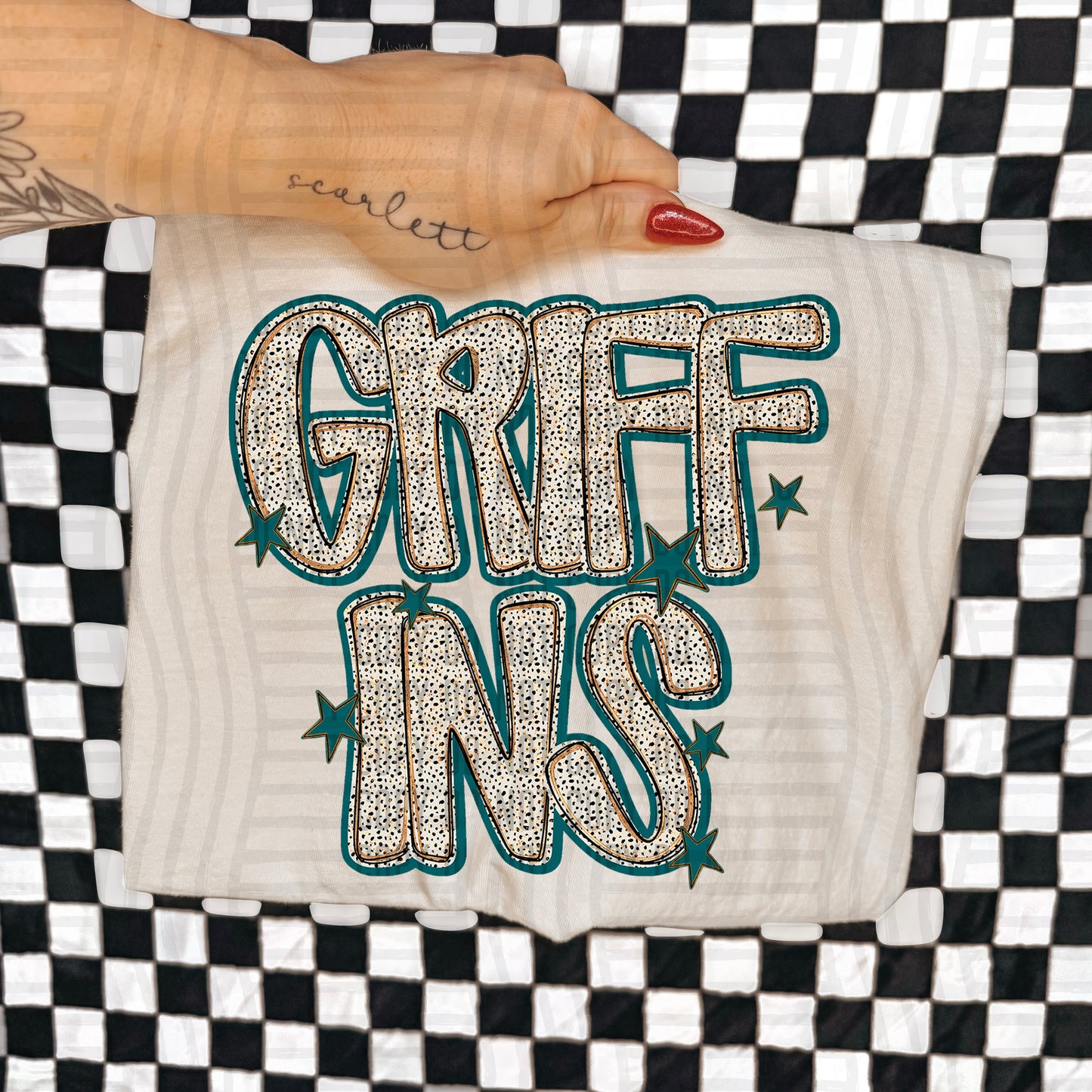 Teal Dotty (DROPDOWN MENU)-DTF&UV