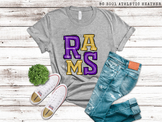 Rams Purple and Gold - DTF