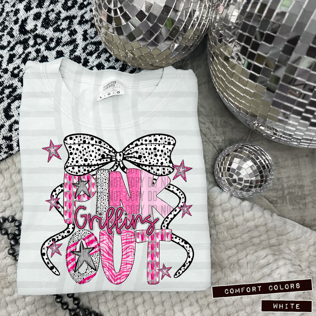 Pink out Silver- (DROPDOWN MASCOT)-DTF&UV