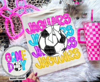 Bright Preppy Soccer(included FRONT AND BACK) DROPDOWN- DTF&UV