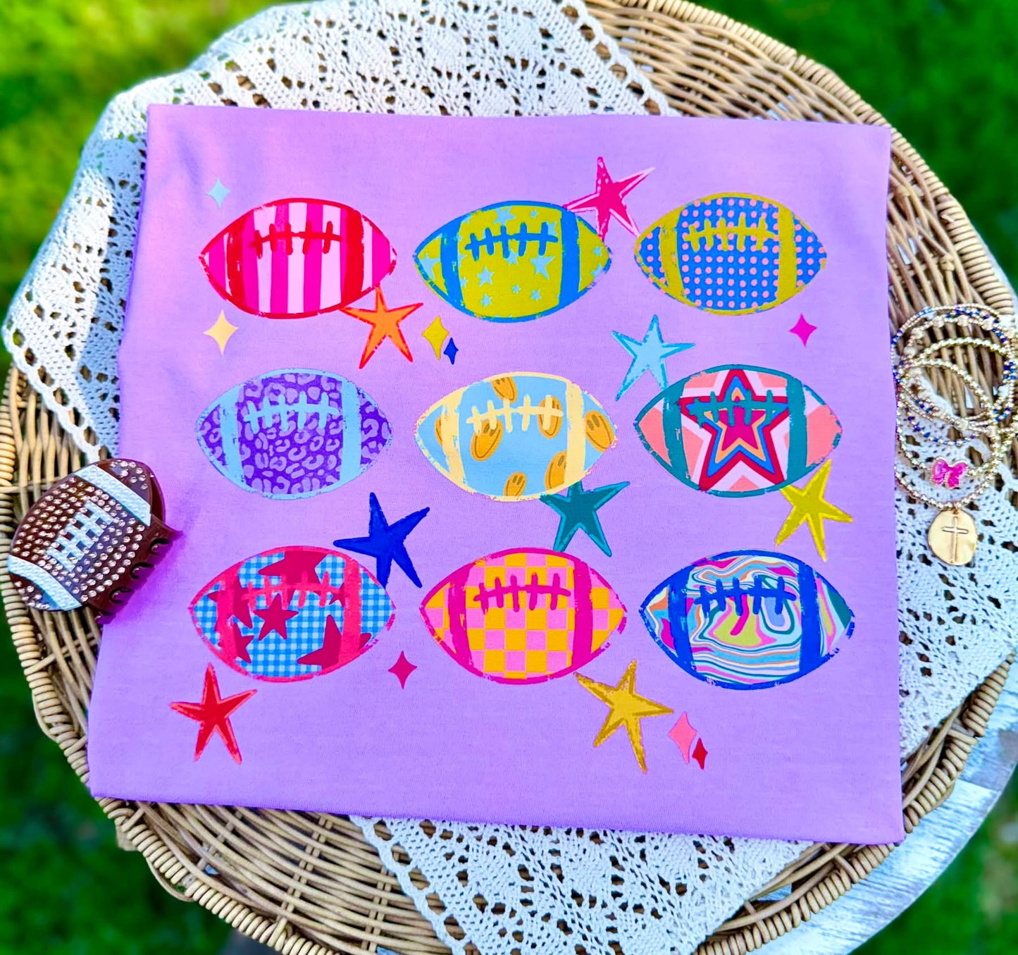 Preppy Footballs-DTF&UV