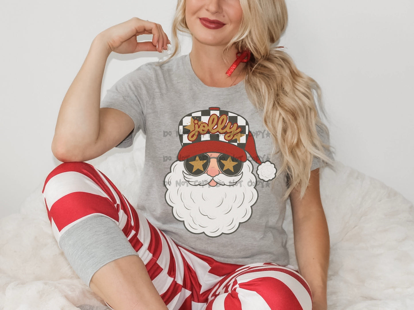 Jolly checkered Santa-DTF&UV