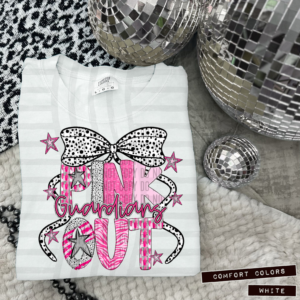 Pink out Silver- (DROPDOWN MASCOT)-DTF&UV