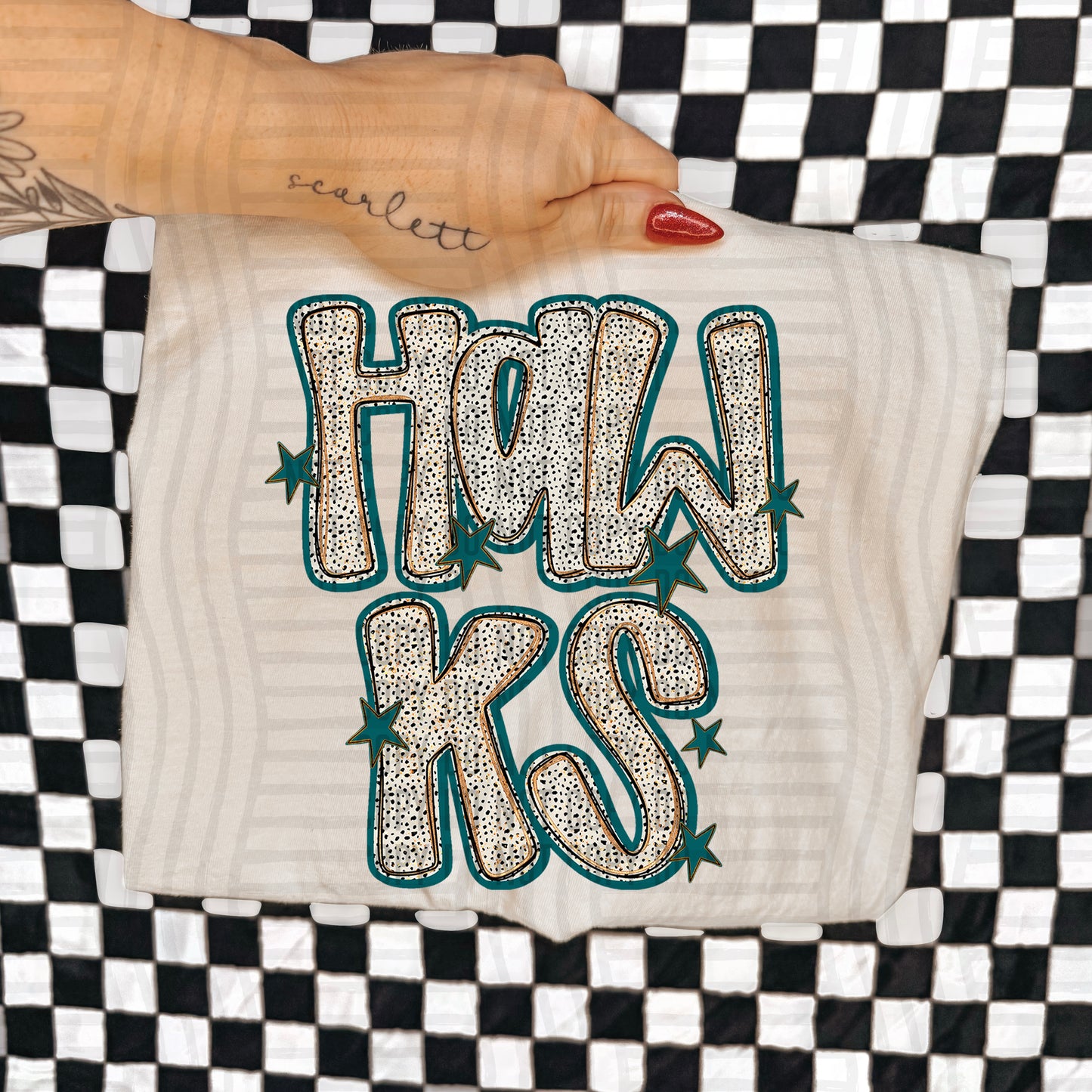 Teal Dotty (DROPDOWN MENU)-DTF&UV