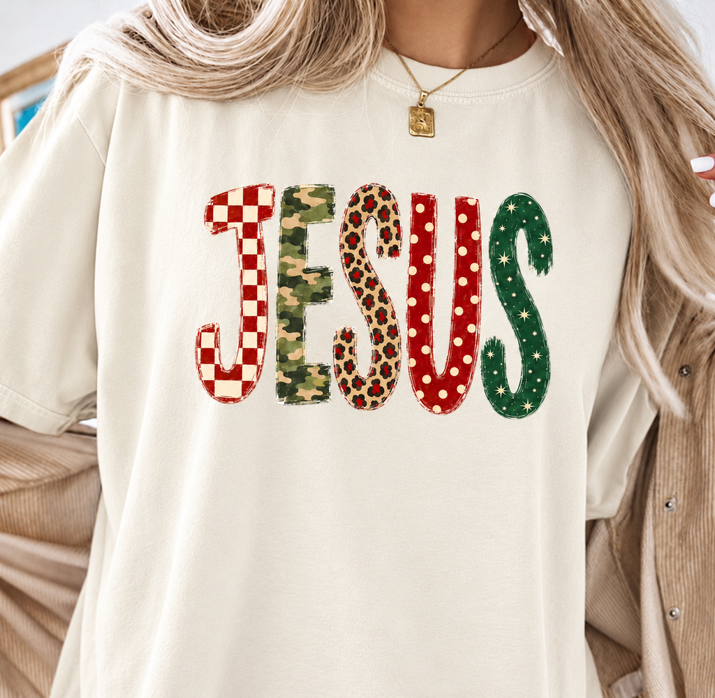 Christmas pattern Jesus- DTF