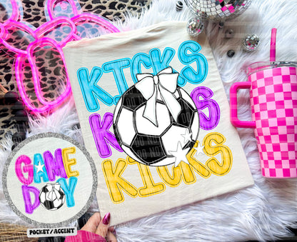 Bright Preppy Soccer(included FRONT AND BACK) DROPDOWN- DTF&UV