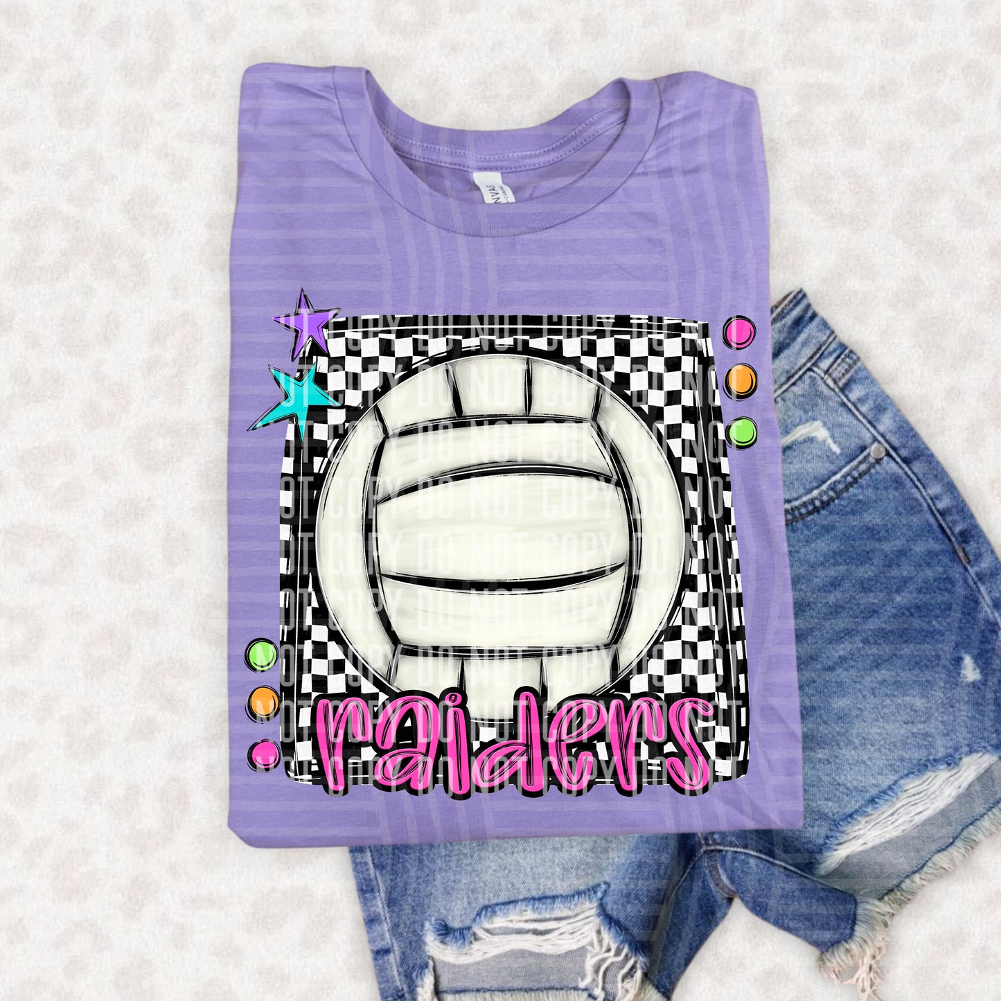 Bright preppy volleyball- (DROPDOWN MASCOT)-DTF&UV
