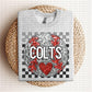 Baseball Mascots Faux Embroidery Checkered Sequins -DTF