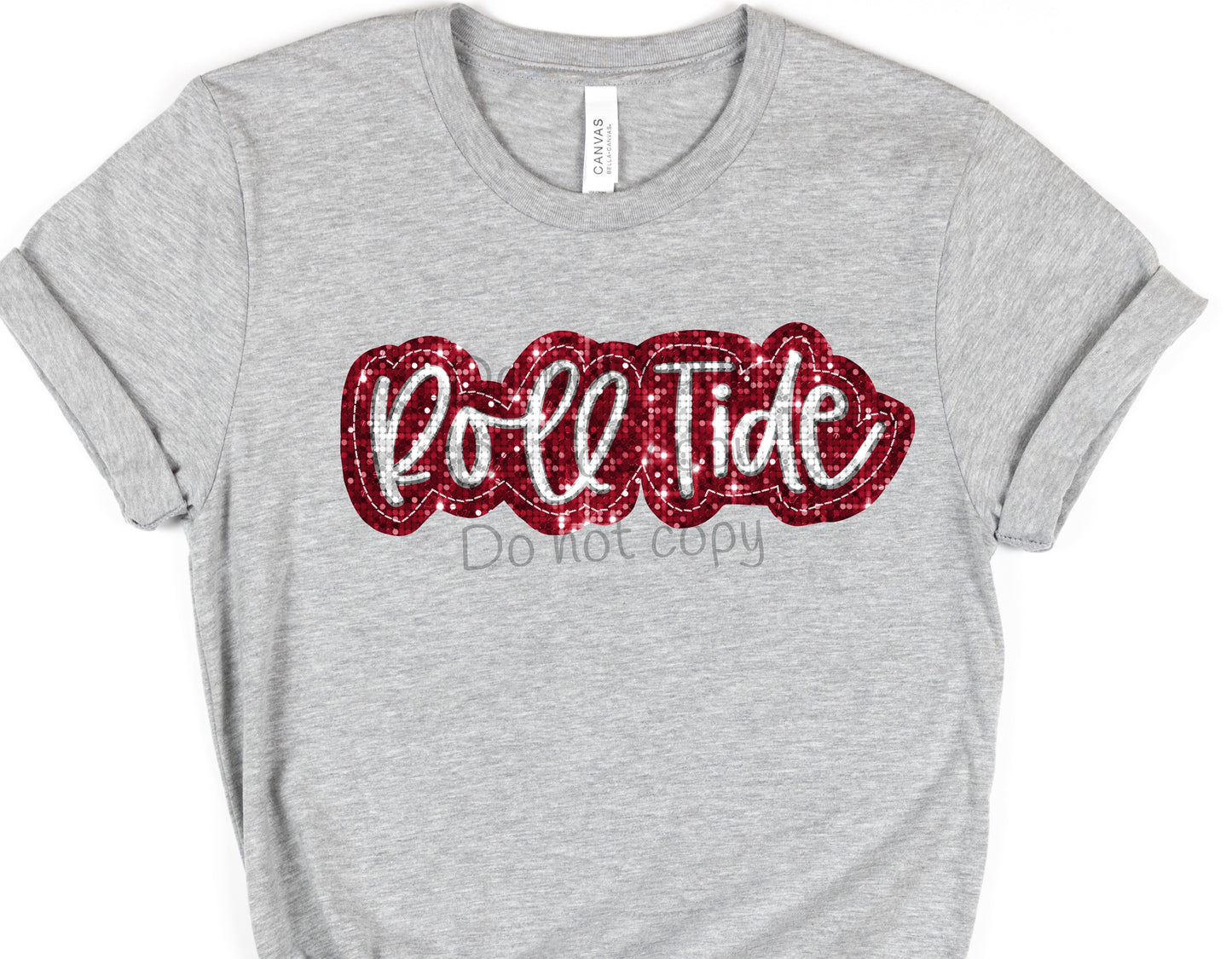 Roll tide red silver sequin-DTF