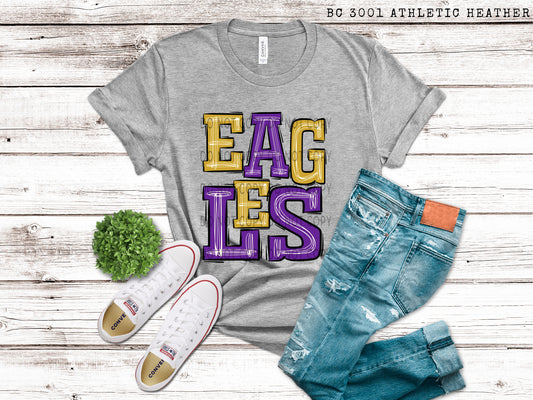 Eagles Purple And Gold - DTF