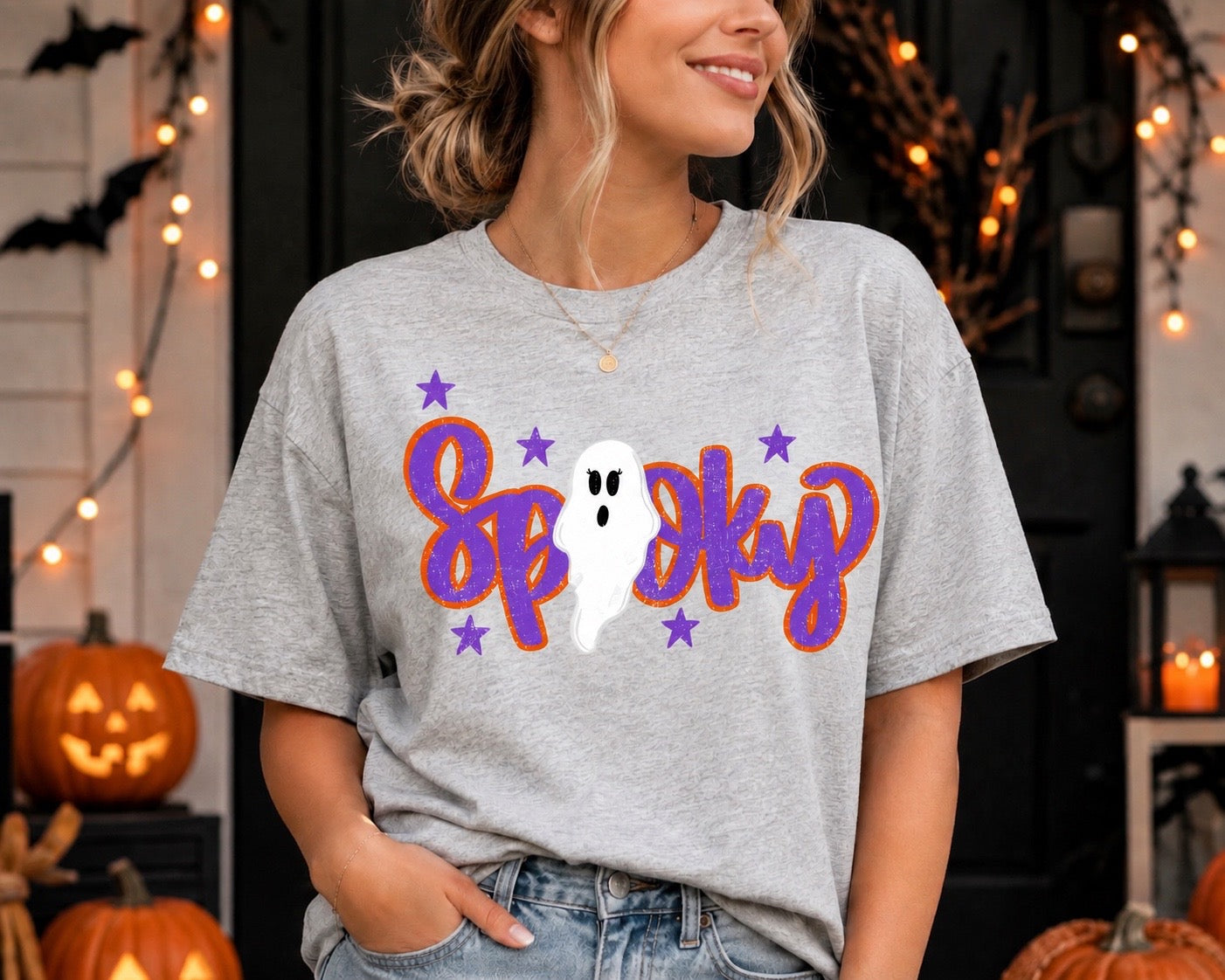Purple spooky with ghost- DTF&UV