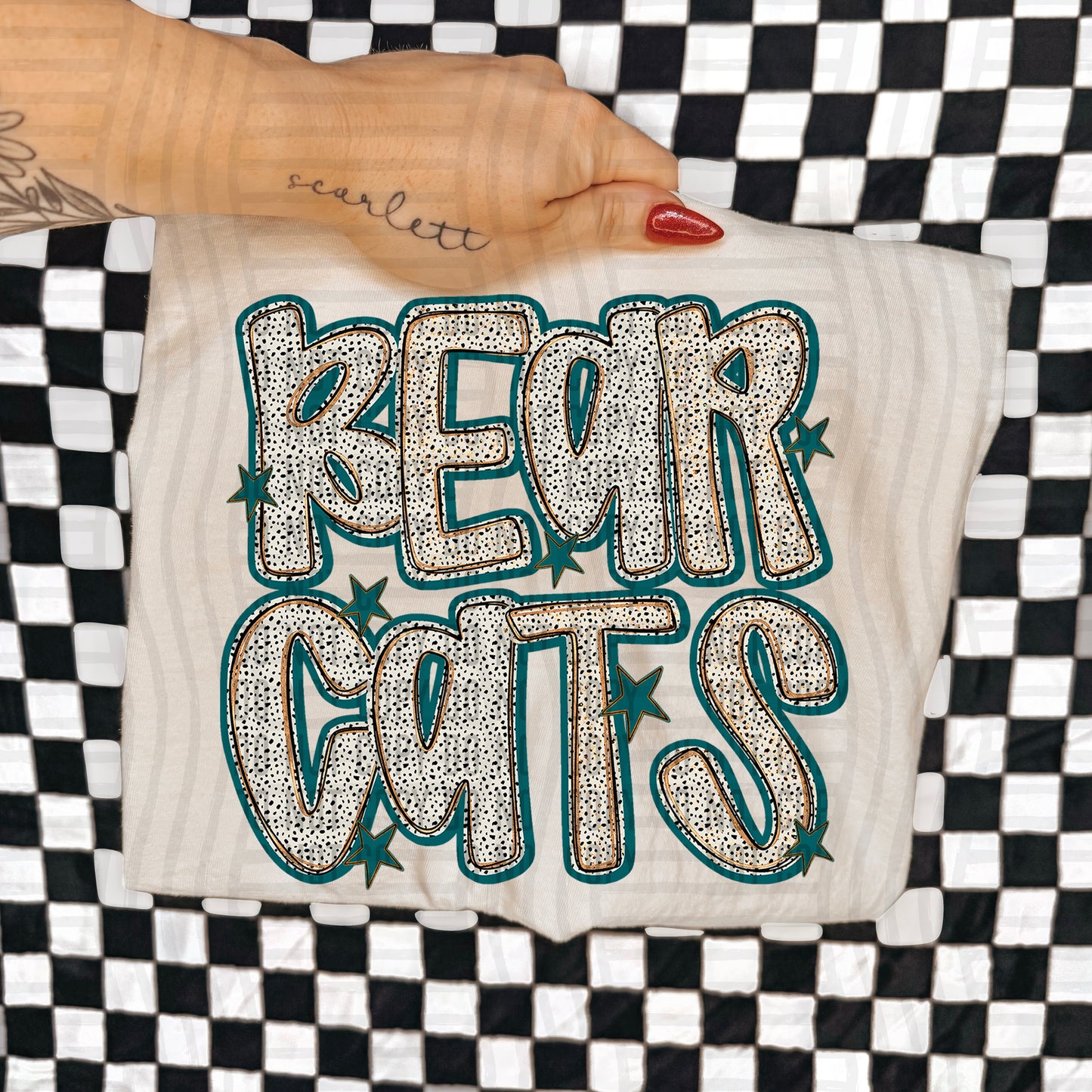 Teal Dotty (DROPDOWN MENU)-DTF&UV