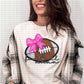 Football Nana With Faux Embroidery Coquette Bow - DTF