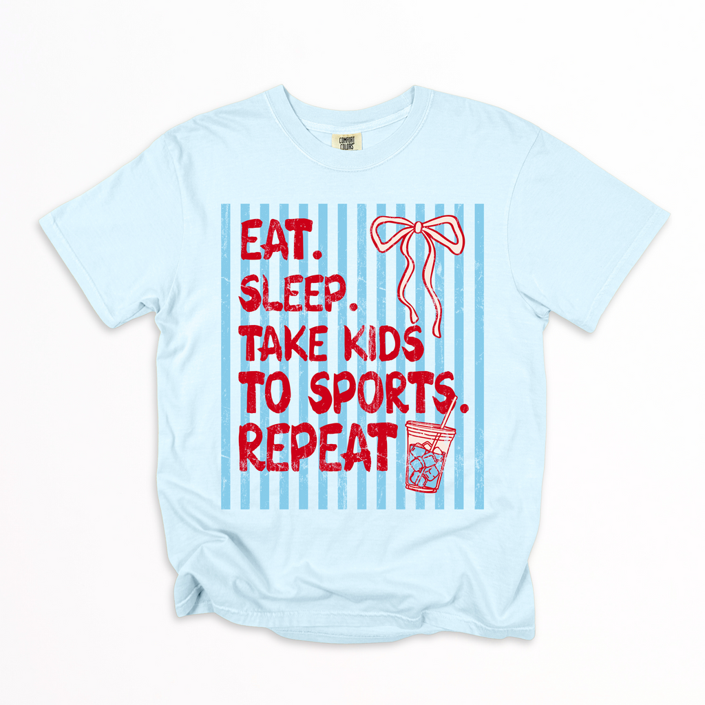Blue and Red Eat Sleep Sports- DTF&UV