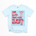 Blue and Red Eat Sleep Sports- DTF&UV