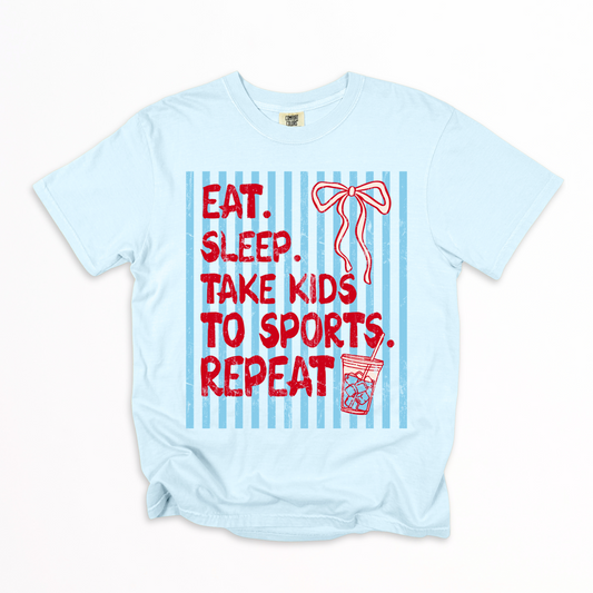 Blue and Red Eat Sleep Sports- DTF&UV