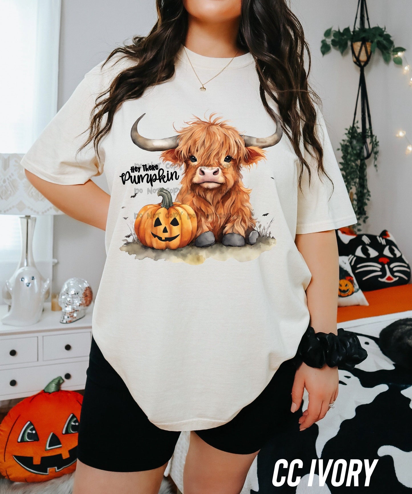 Hey there pumpkin highland cow-DTF