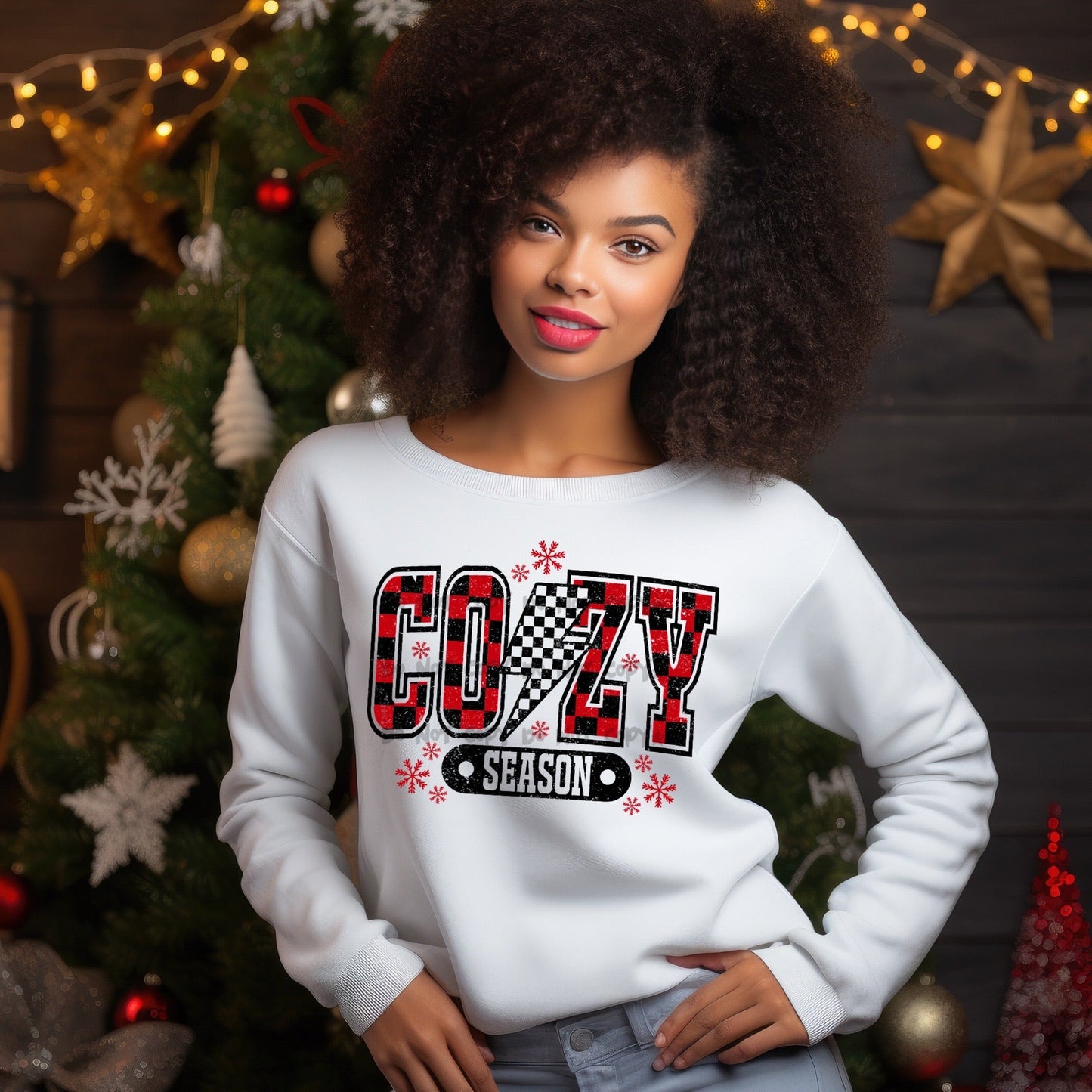 Cozy season red and black checkered -DTF