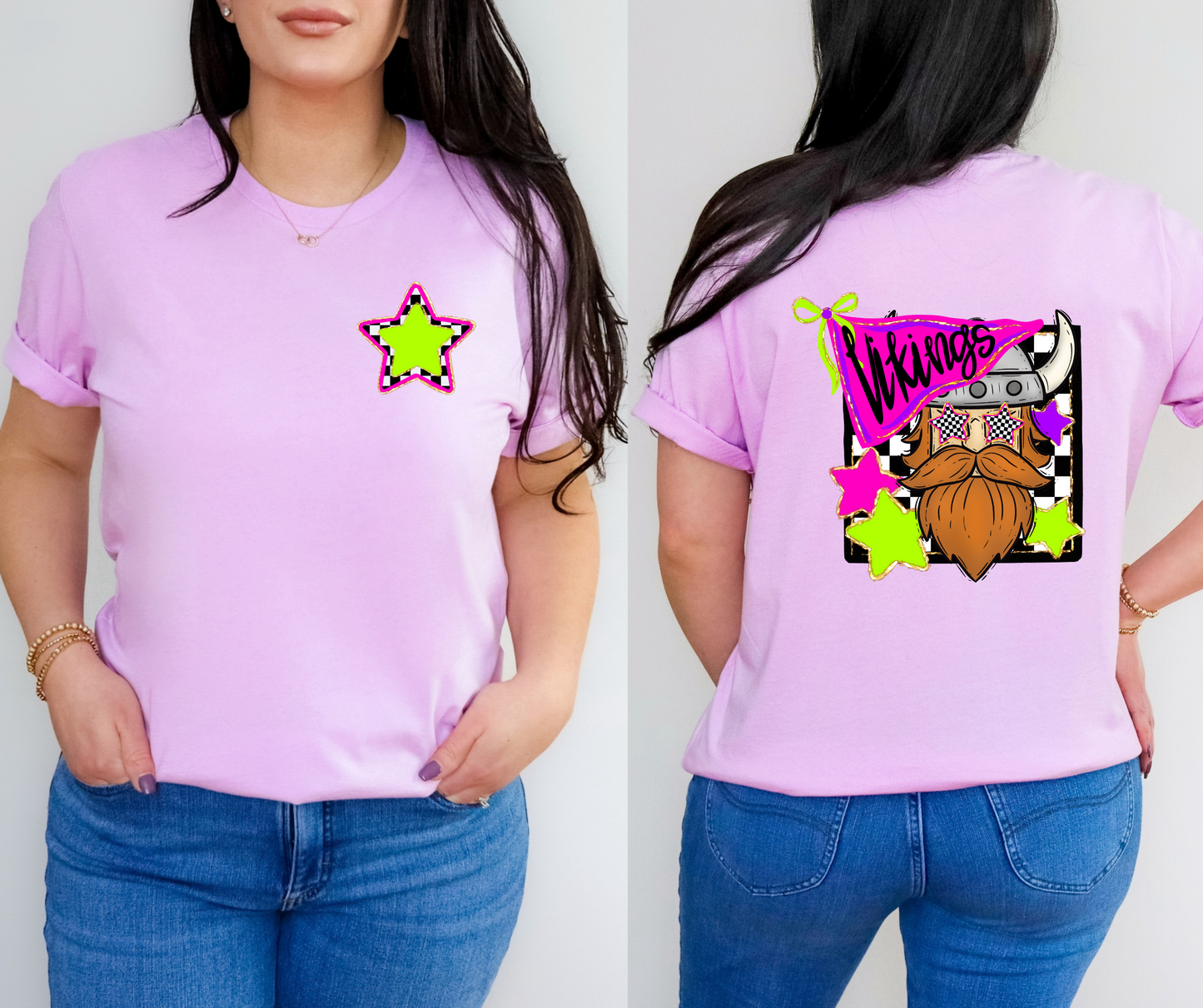 Neon Checkered Mascots(Dropdown)-DTF&UV