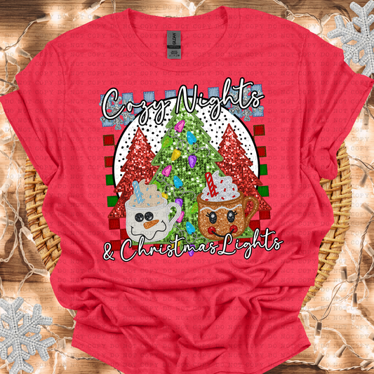 COZY NIGHTS AND CHRISTMAS LIGHTS-Dtf