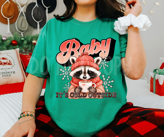 Baby its cold racoon-DTF