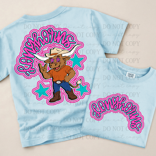 Longhorns Pink(Front)-DTF&UV