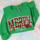 Merry Christmas Characters faux embroidery-DTF