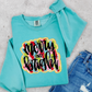 Merry and bright brushstrokes glitter outline-DTF